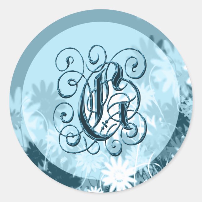 Sticker Rond Mariage de Wedgewood Monogram G Seal (Devant)