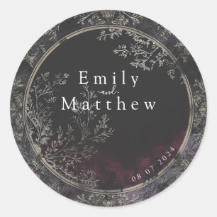 Sticker Rond Mariage d'élégance gothique victorienne