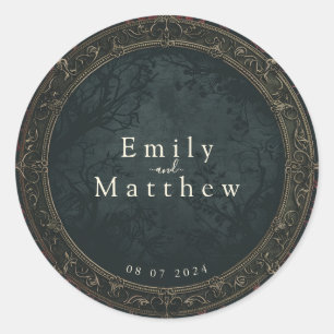 Sticker Rond Mariage d'élégance gothique victorienne