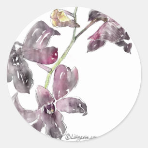 Sticker Rond Mariage d'enveloppe gris orchidée