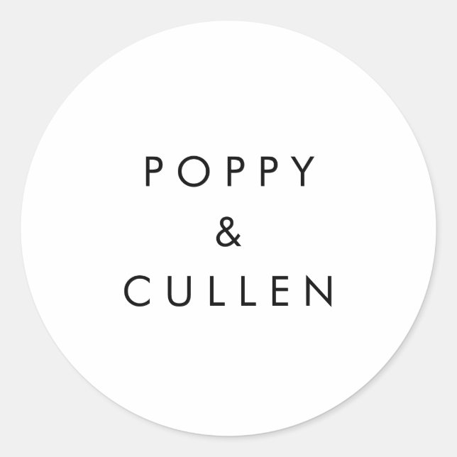 Sticker Rond Mariage d'enveloppes de typographie chic (Devant)