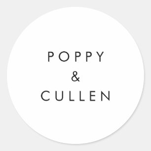 Sticker Rond Mariage d'enveloppes de typographie chic