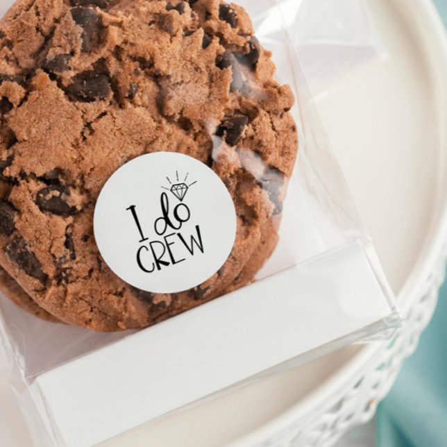 Sticker Rond Mariage d'équipage de l'anneau de diamant I Do (Créateur téléchargé)