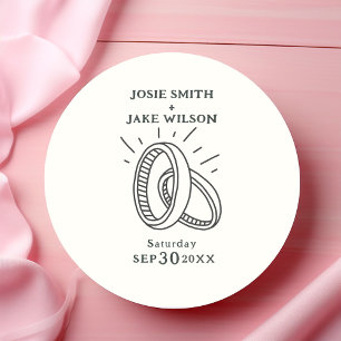 Sticker Rond Mariage des anneaux mariage amusant
