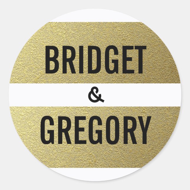 Sticker Rond Mariage des bandes d'huile d'or (Devant)