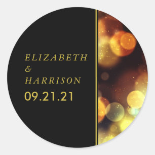 Sticker Rond Mariage des feux de Bokeh Twilight