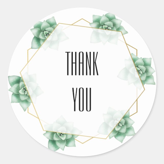 Sticker Rond Mariage Désertique Succulent (Devant)