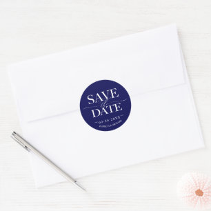 Sticker Rond Mariage Design Moderne Enregistrer La Date