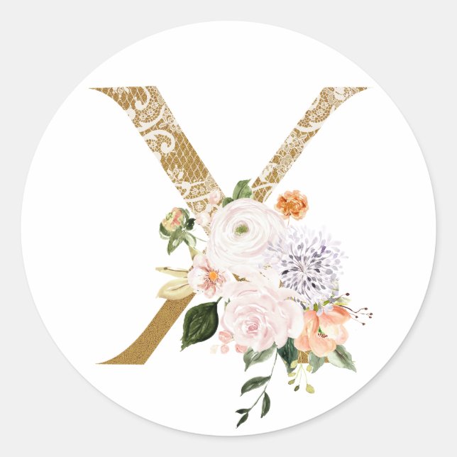Sticker Rond Mariage d'été du printemps MONOGRAM X (Devant)