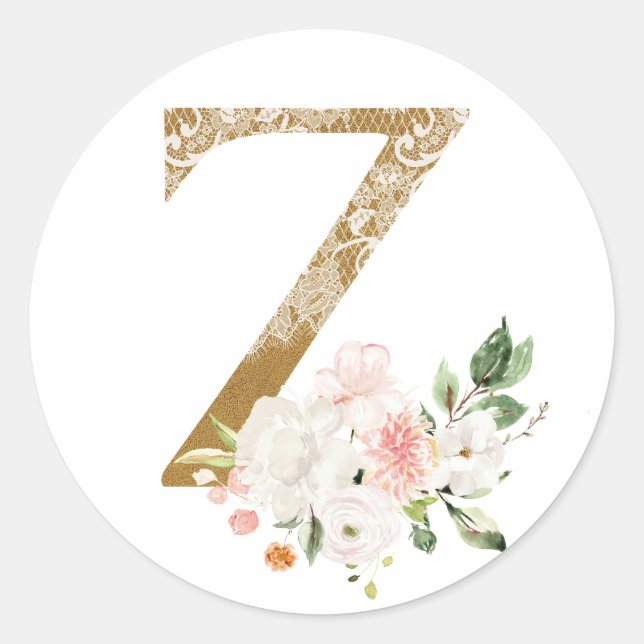 Sticker Rond Mariage d'été du printemps MONOGRAM Z (Devant)