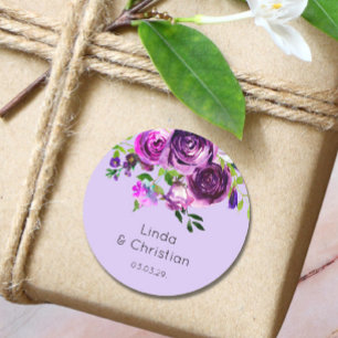 Sticker Rond Mariage d'été pourpre
