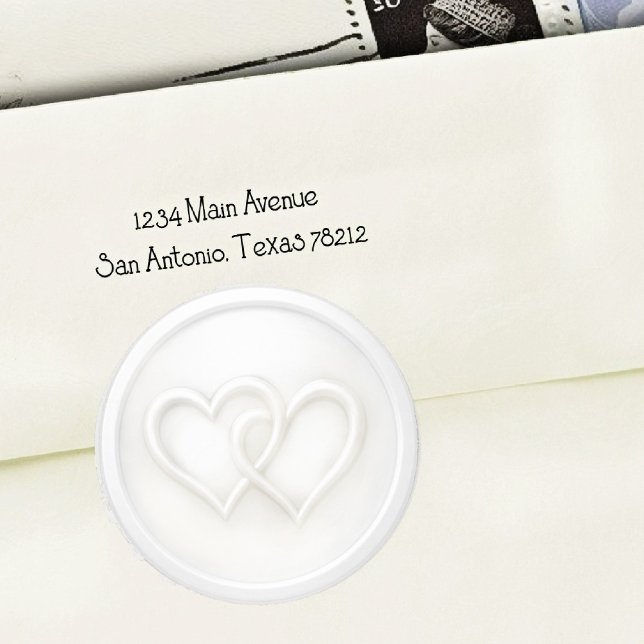 Sticker Rond Mariage Deux Cœurs Entrelacés Blanc (Créateur téléchargé)