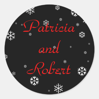 Sticker Rond Mariage d'hiver