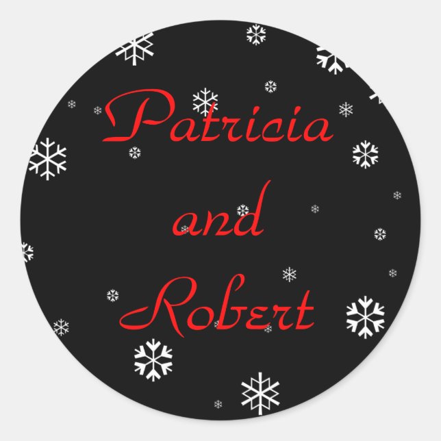 Sticker Rond Mariage d'hiver (Devant)