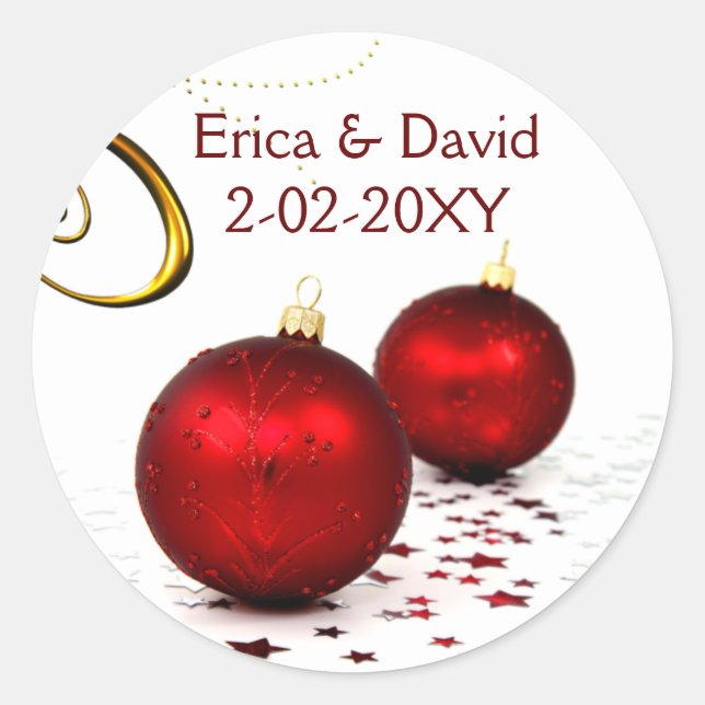 Sticker Rond mariage d'hiver (Devant)
