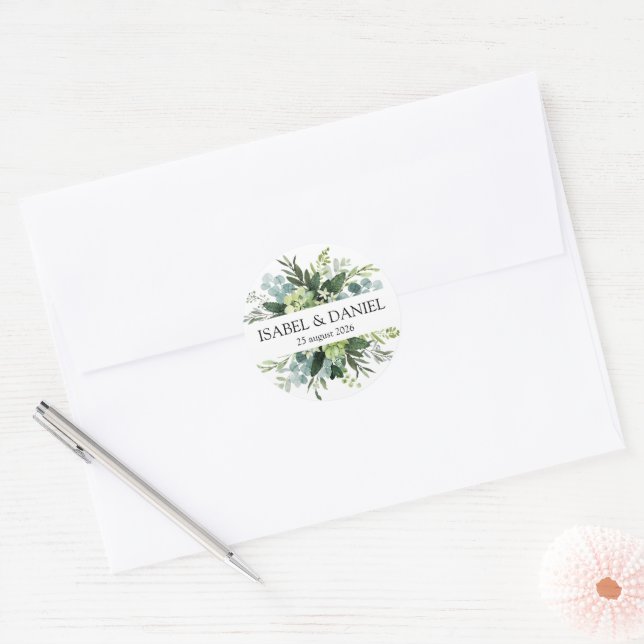 Sticker Rond Mariage d'Isabel et Daniel (Enveloppe)