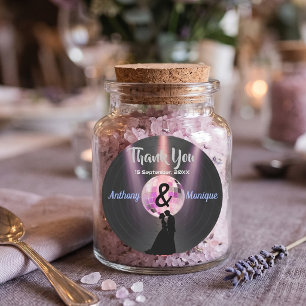 Sticker Rond Mariage Disco Personnalisable