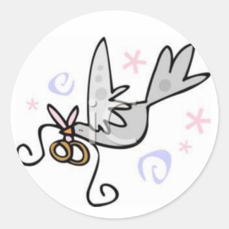 Sticker Rond Mariage Dove