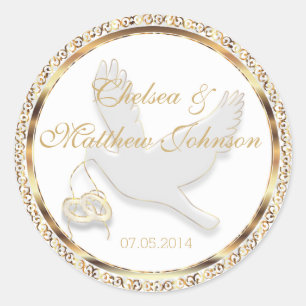 Sticker Rond Mariage Dove pour l'épouse et la chambre