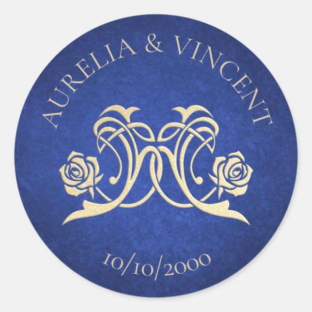 Sticker Rond Mariage du château Rose enchanté (Devant)