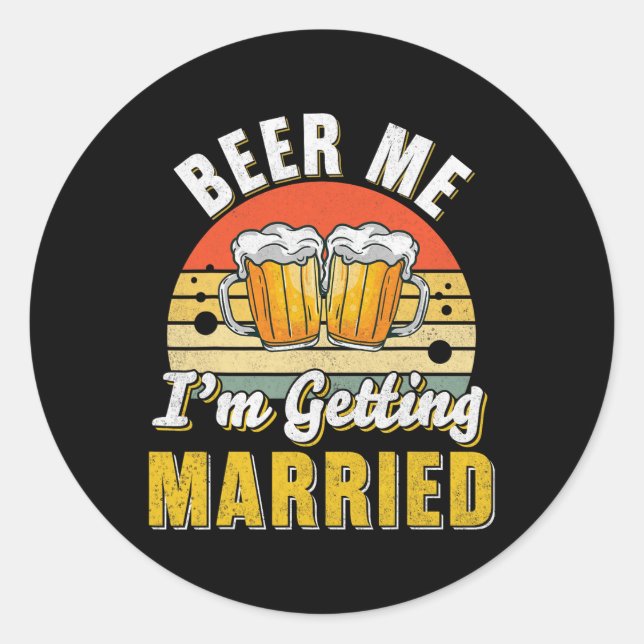 Sticker Rond Mariage du groupe Bachelor Fournitures (Devant)
