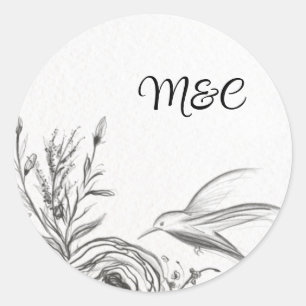 Sticker Rond Mariage du jardin de printemps
