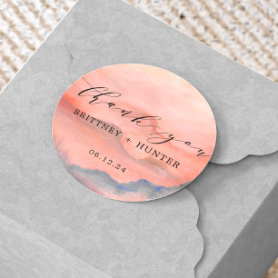 Sticker Rond Mariage du Merci de Sunset Mountain