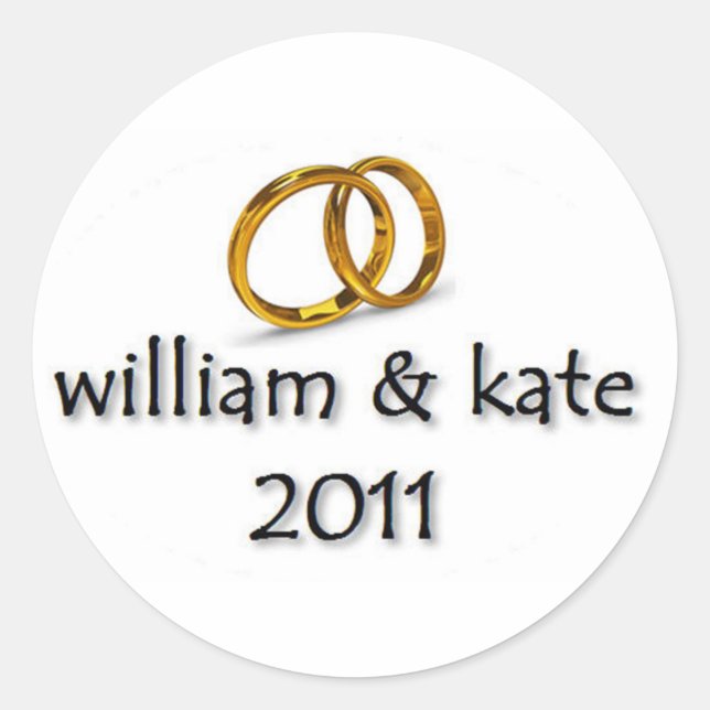 Sticker Rond Mariage du prince William & Kate (Devant)