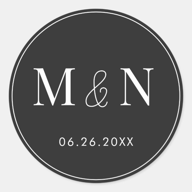 Sticker Rond Mariage Eerie noir et blanc (Devant)