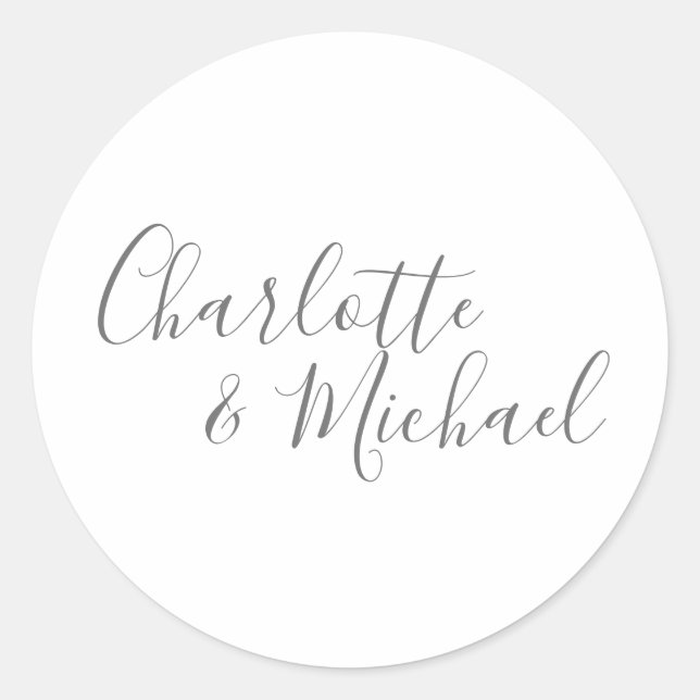 Sticker Rond Mariage Élégant à la Signature (Devant)