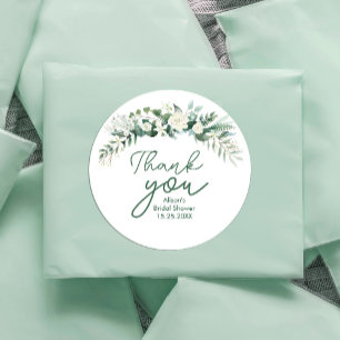 Sticker Rond Mariage Elégant Aquarelle Verdure Floral