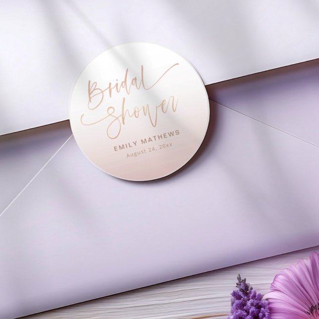 Sticker Rond Mariage élégant avec dégradé de rose doré (Créateur téléchargé)