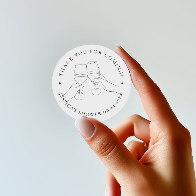 Sticker Rond Mariage Élégant Fête de Fiançailles (Créateur téléchargé)