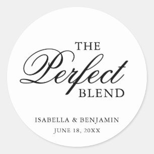Sticker Rond Mariage Élégant Traditionnel Noir et Blanc