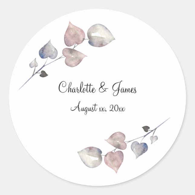 Sticker Rond Mariage en cuir écossais doux violet (Devant)