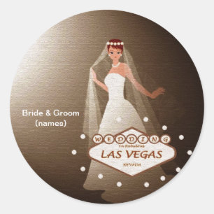 Sticker Rond Mariage En Fabrique Las Vegas "Spotlight Bride" St