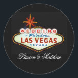 Sticker Rond Mariage en Las Vegas fabuleux<br><div class="desc">Mariage en Las Vegas fabuleux</div>