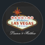 Sticker Rond Mariage en Las Vegas fabuleux<br><div class="desc">Mariage en Las Vegas fabuleux</div>