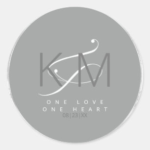 Sticker Rond Mariage en marbre liquide Neutres V2 ID888