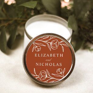 Sticker Rond Mariage en terre cuite florale