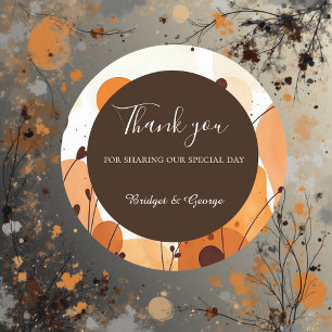 Sticker Rond mariage en terre cuite rustique mandala boho