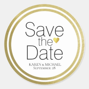 Sticker Rond mariage ENREGISTRER le cercle DATE