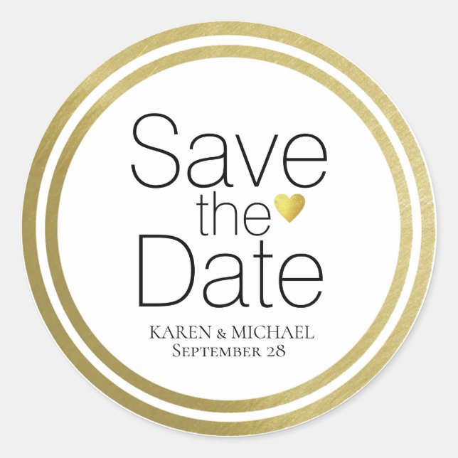 Sticker Rond mariage ENREGISTRER le cercle DATE (Devant)