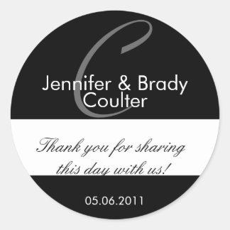 Sticker Rond Mariage Épouse et chambre Monogramme C Favoriser S