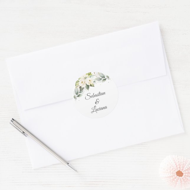 Sticker Rond Mariage espagnol Eucalyptus (Enveloppe)