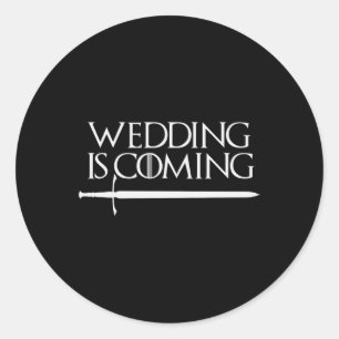 Sticker Rond Mariage Est En Train De Venir Drôle Hen &amp ; Fêt