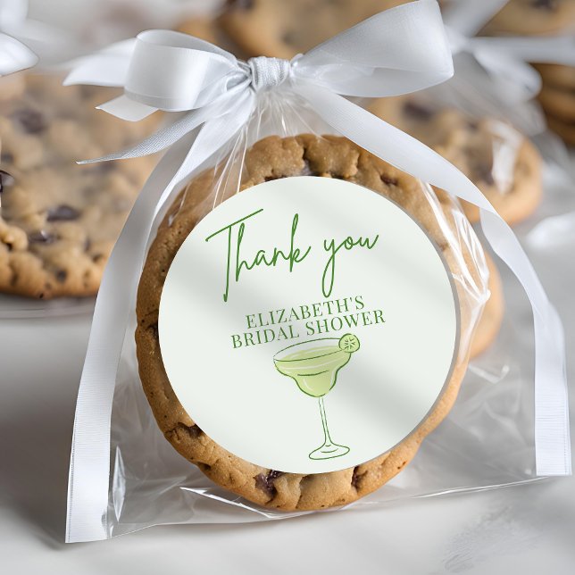 Sticker Rond Mariage et Margaritas Fête de Mariée Style Rétro D (Créateur téléchargé)