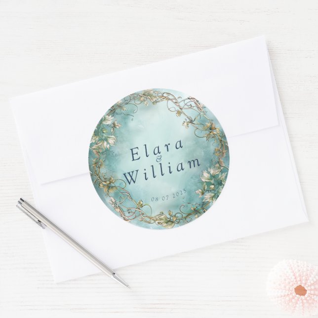 Sticker Rond Mariage Eternal Grace Elven (Enveloppe)