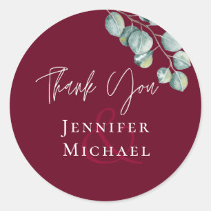 Sticker Rond Mariage EUCALYPTUS blanc à faible budget