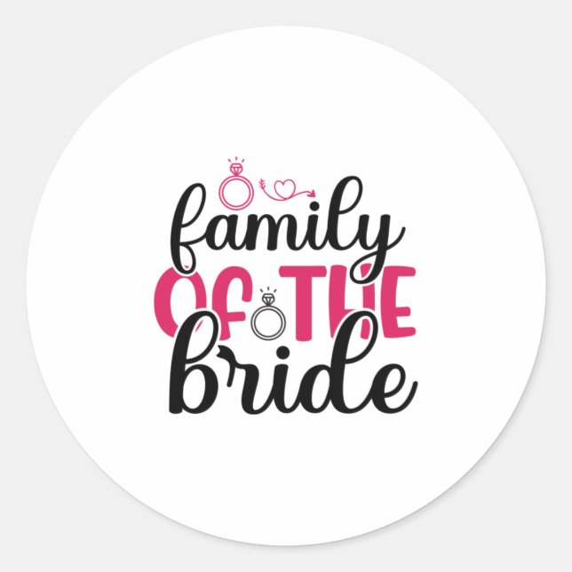 Sticker Rond Mariage Famille de la mariée (Devant)
